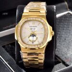 Wholesale Copy Patek Philippe Annual Calendar Watches Yellow Gold with Diamond
